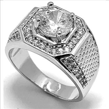 4.00ctw  Diamonique Diamond Mens Ring