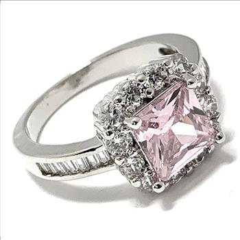4.00ctw Diamonique Diamond & Pink Sapphire Ring