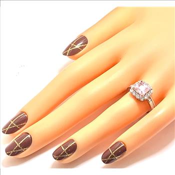 4.00ctw Diamonique Diamond & Pink Sapphire Ring