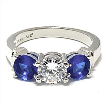 4.00ctw Diamonique Diamond & Sapphire Anniversary Ring