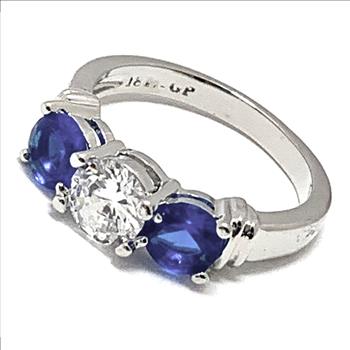 4.00ctw Diamonique Diamond & Sapphire Anniversary Ring