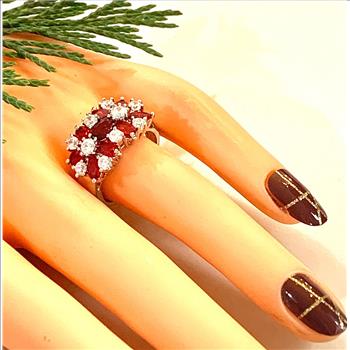 4.00ctw Garnet & Diamonique Diamond Ring Size 8
