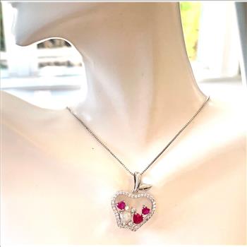 4.00ctw Opal, Ruby & Diamonique Diamond Necklace