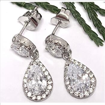 4.50ctw Diamonique Diamond Dangle Earrings