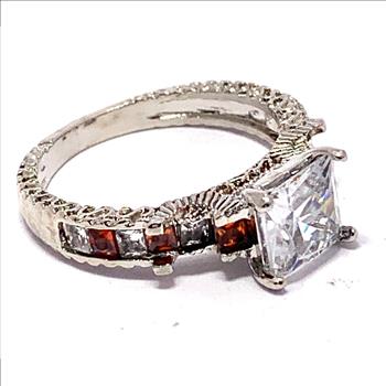 4.50ctw Garnet & Cubic Zirconia 18k Yellow Gold Overlay Ring