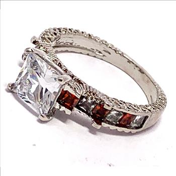 4.50ctw Garnet & Cubic Zirconia 18k Yellow Gold Overlay Ring