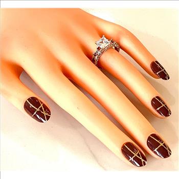 4.50ctw Garnet & Cubic Zirconia 18k Yellow Gold Overlay Ring