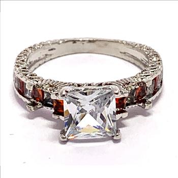 4.50ctw Garnet & Cubic Zirconia 18k Yellow Gold Overlay Ring