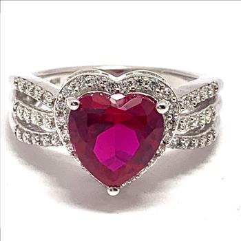 4.50ctw Ruby & Diamonique Diamond Ring