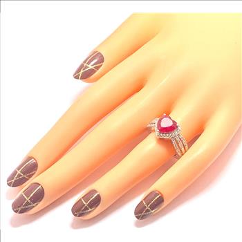 4.50ctw Ruby & Diamonique Diamond Ring