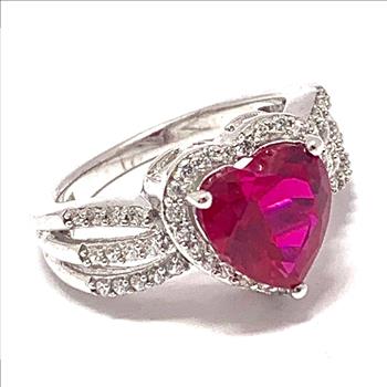 4.50ctw Ruby & Diamonique Diamond Ring