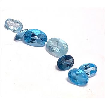 4.68ctw Lot of 7 Natural Brazilian Untreated Blue Topaz Gemstones