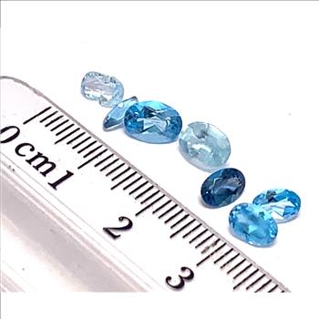 4.68ctw Lot of 7 Natural Brazilian Untreated Blue Topaz Gemstones