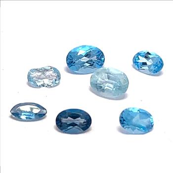 4.68ctw Lot of 7 Natural Brazilian Untreated Blue Topaz Gemstones