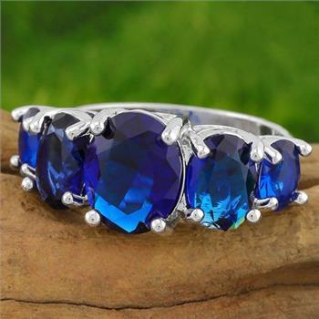 5 Stone Sapphire 5 Stone Ring Size 8