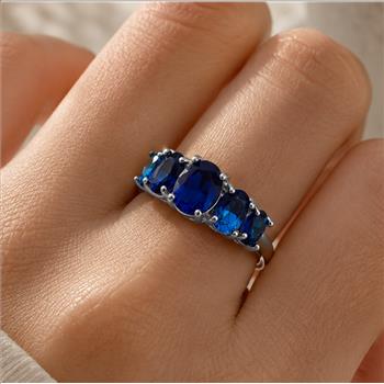5 Stone Sapphire 5 Stone Ring Size 8