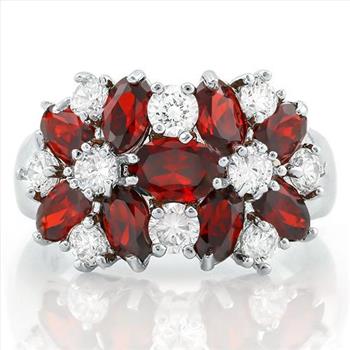 5.00ctw Garnet & White Sapphire Ring