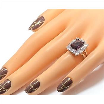 5.10ctw Amethyst and White Sapphire Ring