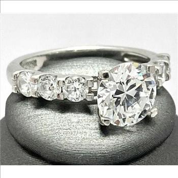 5.50ct White Diamonique Diamond Ring 14k White Gold Over .925 Sterling Silver