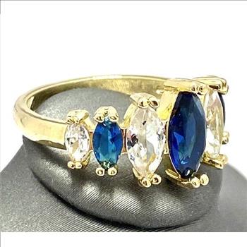 5.50ctw Blue & White Topaz Ring