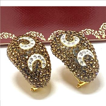 5.75 ctw Cognac & White Diamonique Diamond Earrings