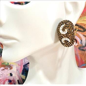 5.75 ctw Cognac & White Diamonique Diamond Earrings