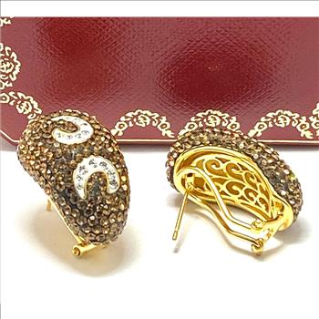 5.75 ctw Cognac & White Diamonique Diamonds Earrings