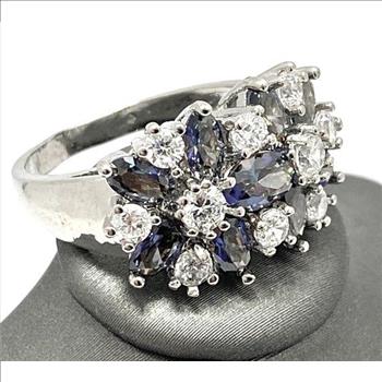 6.00ctw Mystic Topaz & White Sapphire Ring