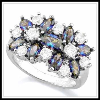 6.00ctw Mystic Topaz & White Sapphire Ring sz 6