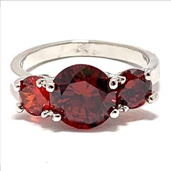 6.00ctw Three Stone Garnet Anniversary Ring