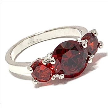 6.00ctw Three Stone Garnet Anniversary Ring