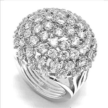 $650 Retail 5.75ctw MoissaniteDome Ring in 18k WG & .925 Sterling Silver
