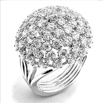 $650 Retail 5.75ctw MoissaniteDome Ring in 18k WG & .925 Sterling Silver