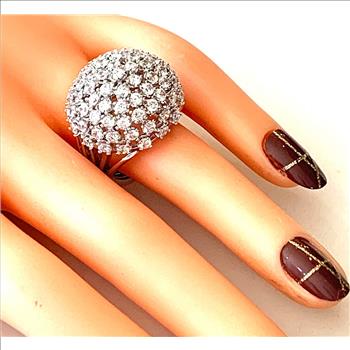 $650 Retail 5.75ctw MoissaniteDome Ring in 18k WG & .925 Sterling Silver
