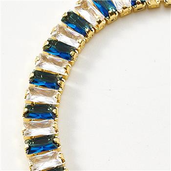 7.00 ctw Baguette Diamonique Diamond & Sapphire Tennis Bracelet