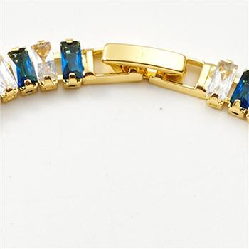 7.00 ctw Baguette Diamonique Diamond & Sapphire Tennis Bracelet