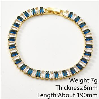 7.00 ctw Baguette Diamonique Diamond & Sapphire Tennis Bracelet