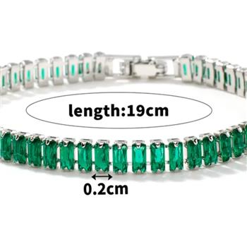 7.00ctw Emerald Cut Emerald Straight Line Design Tennis Bracelet
