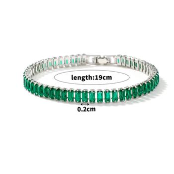 7.00ctw Emerald Cut Emerald Straight Line Design Tennis Bracelet