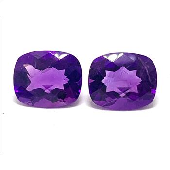 7.31ctw Natural Matching  Brazilian Amethyst Loose Gemstones 10X8 MM
