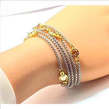 8.25ct Citrine Multi Strand Station Bracelet