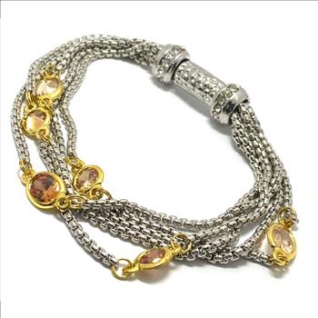 8.25ct Citrine Multi Strand Station Bracelet