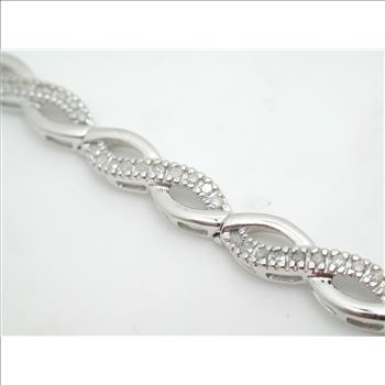 $2100 1.00ctw Diamond Solid White Gold Luxurious Tennise Bracelet