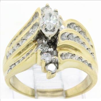 Solid 10k Yellow Gold, 1.00ctw Genuine Diamonds 7.2 Grams Engagement Ring Size 7