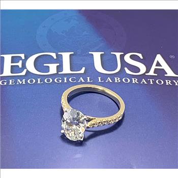 $8.999 EGL Certified 3.31CTW G VS1 14k Solid Gold Lab Grown Diamond Engagement Ring
