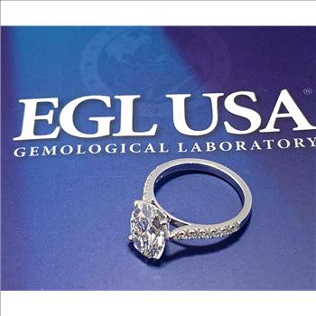 $8.999 EGL Certified 3.44CTW G VS1 14k Solid Gold Lab Grown Diamond Engagement Ring