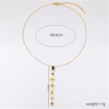 9.00ctw Multicolor Stones & Diamonique Diamond  Necklace