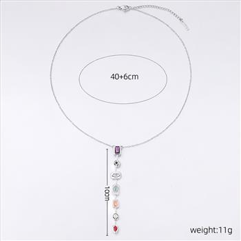 9.00ctw Multicolor Stones & Diamonique Diamond  Necklace