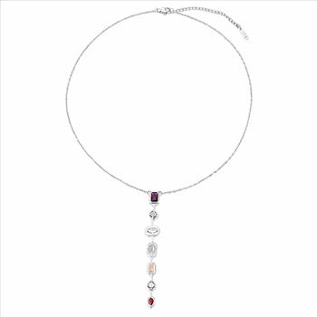 9.00ctw Multicolor Stones & Diamonique Diamond  Necklace