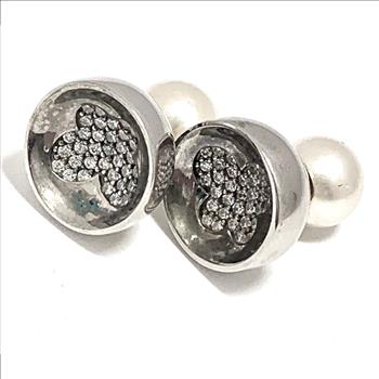 .925 Sterling Silver 0.75ctw Sapphire Stud Earrings